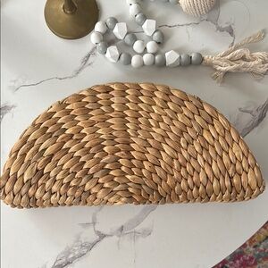 Boho Gypsy Sisters Woven Tan Clutch